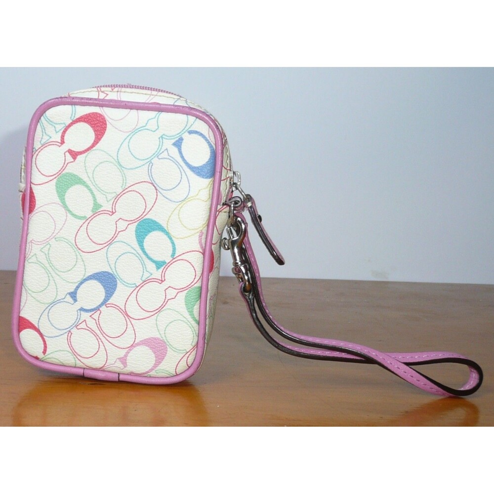 Extremely Rare VTG Coach Y2K Pop Floral Monogram C Digital Camera Wristlet Pouch - Picture 5 of 6